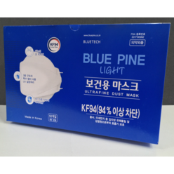 블루텍 FDA인증 블루파인 KF94 보건용 마스크 화이트 대형 100매 (개별포장), 블랙 100매, 블랙