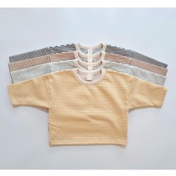 세인트키즈 촘촘 단가라 아기기모티셔츠