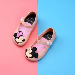 디즈니 미키마우스 여아 PVC 젤리 신발 샌들 미니 보우 공주 미끄럼방지 비치 슈즈 여름