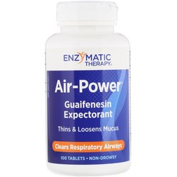 Enzymatic Therapy Air-Power 구아이페네신 거담제 100정, 1개