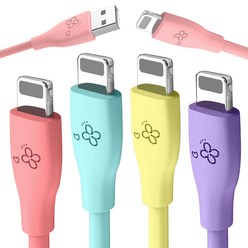 아이엔조이 마카롱 고속 충전 USB 아이폰 케이블 4개입, 1.2m, 1세트