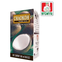 [태국] CHAOKOH 코코넛 밀크 500ml / COCONUT MILK 차오코 할랄 HALAL 파스타 커리 커피 비건 vegan, 1개