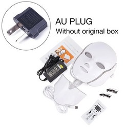 LED마스크 피부마사지기 관리 홈케어 미백 탄력 여드름 피부진정 목에 페이셜 한국 광자 테라피 페이스 레드 라이트 주름 뷰티 스킨 7 가지 색상, 8.AU Plug without box