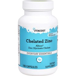 Vitacost 비타코스트 킬레이트 아연 알비온 Chelated Zinc Albion Zinc Glycinate Chelate 180캡슐