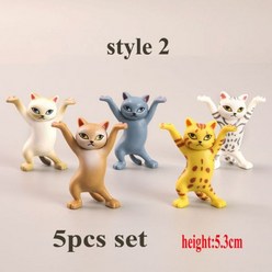 재미있는 고양이 펜 홀더 장난감 모든 이어폰 브래킷 홈 장식 춤추는 키티 보관 세트 에어팟용 홀더 5 개, 5pcs set B