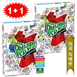 (1+1) Fruit Roll Ups 프룻 롤업 버라이어티 젤리 10롤, 14g, 20롤