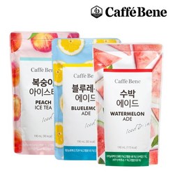 [카페베네] 파우치 음료 3종 30팩 (복숭아아이스티+수박에이드+블루레몬에이드)