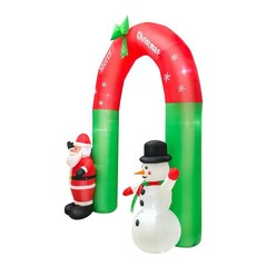 풍선 아치 8피트 장식 테더 아트 LED 조명과 함께 송풍기 성탄절 송풍기 산타 클로스 눈사람 크리스마스 야드, 여러 가지 빛깔의, PVC, 1개