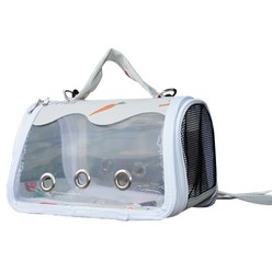 애완동물 캐리어 가방 휴대용 통기성 접이식 가방 앵무새 캐리어 가방 피딩 컵 & 퍼치가 있는 나가는 여행용 애완동물 가방, 2, S