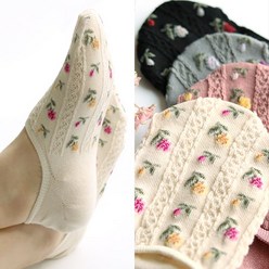 착한새 국내산 면덧신 8켤레 세트 무료배송~ 꽃무늬 덧신 플라워 면망사 시스루 러블리 여성여자 엔플 실리콘 페이크삭스 (fake socks)