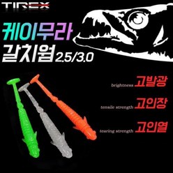 (10개 세트) 국내산 TIREX 케이무라 갈치웜 갈치낚시 칼치 가짜미끼 고인장 낚시 미끼 지그헤드 루어낚시, 갈치웜 3인치 레드로즈