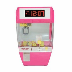 새로운 생일 선물 동전 운영 게임 기계 크레인 기계 사탕 인형 그래버 클로 아케이드 기계 자동 장난감, 분홍색, 분홍색