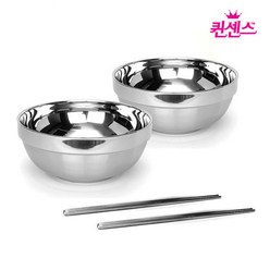 [Y+1] 퀸센스 식기 2중 냉면기-4종세트 (18cm)2p+젓가락2쌍) 1셋트