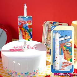 특이한 서프라이즈 생일초 깜짝 케이크 초 세트, 레인보우 베어x3개 세트