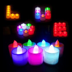LED촛불 양초 캔들 미니 프로포즈 기념일 무드등 조명 티라이트 원형, 원형-LED미니캔들-그린(건전지내장)