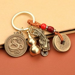 12지신 수호신 행운키링 자동차 열쇠고리 가방고리 슬림소녀 Key Chain, 6.뱀, 1개