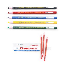 보성 종이말이 색연필 1타(12개입). 채점용 색연필 빨강색, 초록