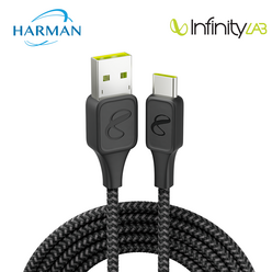 인피니티랩 USB A to C타입 고속 충전 케이블 1.5미터 하만, 1개, 블랙, 1.5m