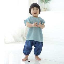[세이프베이비] 쁘띠민트 풍기인견 유아상하복 아기인견옷 유아외출복 아기외출복 아기실내복