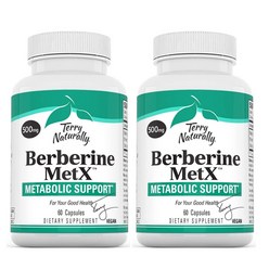 Terry Naturally Berberine 테리 네츄럴리 베르베린 MetX 60정 Metabolic Support, 2개