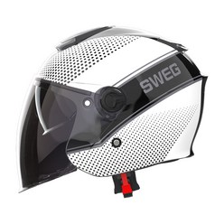 기어러스 스웨그 rs10 초경량 오픈페이스 오토바이 헬멧 1050g 스쿠터헬멧 선바이져 내장형 GEARUS SWEG, L, 선택안함, 화이트