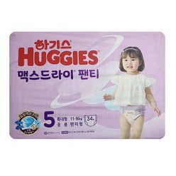 하기스 NEW 맥스드라이 팬티형 남여공용 5단계(11~16kg), 5단계, 34매