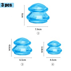 실리콘 부항 세트 흡입 컵 진공 항아리 슬리밍 바디 페이스 마사지 셀룰라이트 방지, 07 Blue-SML, 07 Blue-SML