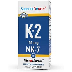 Superior Source Vitamin K2 MK-7 (Menaquinone-7) 100 mcg Quick Dissolve Sublingual Tablets 60 Count