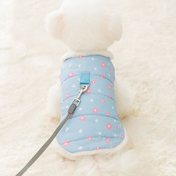 펫츠프라임 강아지 고양이 패딩 겨울옷 깔깔이 잠바, 블루
