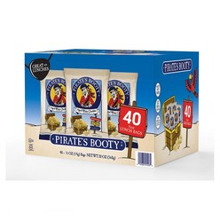 Pirate's Booty Popcorn 미국 파이러츠부티 콘 퍼프 화이트 체다맛 0.5oz 14g 40개입 1박스, 40팩