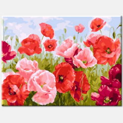 모모픽스페인팅 DIY명화그리기 60x75cm, WK07 분홍 양귀비 들판