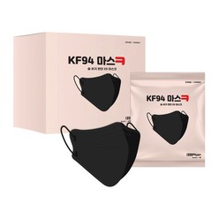 KF94 2D 마스크 새부리형 대형플러스 블랙 50매입 개별포장