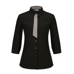 (남녀공용 )검정 타이 스판 칠부셔츠-GUS7223 셔츠 조리복 블라우스 서빙복 조리복 셔츠 셔츠조리복 유니폼 여성셔츠 홀유니폼