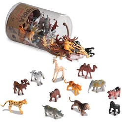 야생동물 미니 피큐어 장난감 교구 60pcs Terra by Battat Assorted Miniature Wild Animal Toys For Kids 3+, 1세트