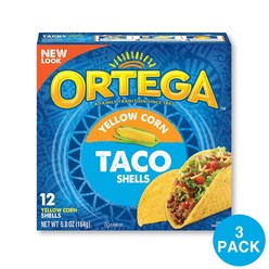 Ortega Taco Shells Yellow Corn 오르테가 타코 쉘 옐로우 콘 164g 3팩