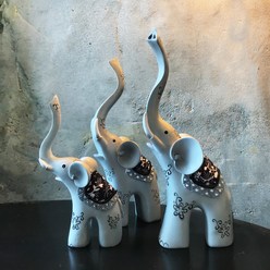 달빛코드 인테리어인형 소품 코끼리공예품 코끼리 장식 3p, 코끼리 3p
