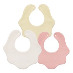 아바마 아기 구름 턱받이 3종세트, C세트(레몬-핑크-화이트), 3개