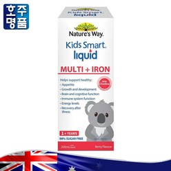 Nature's Way 어린이 철분 멀티 비타민 영양제 Kids Smart Liquid Multi + Iron 200ml, 1병