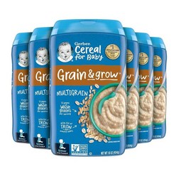 거버 그레인 & 그로우 멀티 그레인 유아 시리얼 2단계 454g 6팩 Gerber Multigrain Baby Cereal