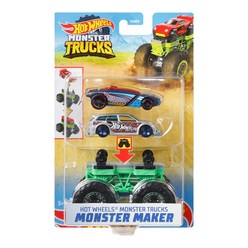 핫휠 자동차 미니카 다이캐스트핫휠 몬스터 트럭 자이언트 마스터 차량 GWW13 메이커 장난감 어린이를위한, 04 Green Monster Trucks