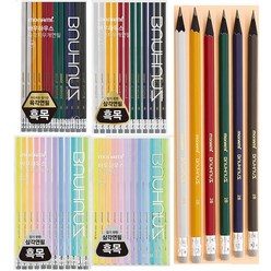 (모나미)바우하우스 연필(삼각/육각지우개/삼각연필)HB/B/2B 육각지우개연필/삼각지우개연필, 삼각지우개연필 파스텔 HB