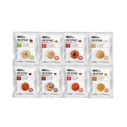 허닭 닭가슴살 곤약볶음밥 250g 8종 혼합(야채+새우+김치+갈릭+닭갈비+소불고기+불닭+카레), 8개