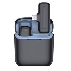 RUN 기술 휴대용 프로페셔널 소음제거 스마트폰 무선 핀 마이크 + 충전정리함 세트, 8핀 아이폰