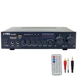 J-PRO 국산앰프 PRO-220 2채널 220W 블루투스 카페 업소용 매장용 앰프+리모콘+PC선 1.5M 포함, J-pro SM-200Q