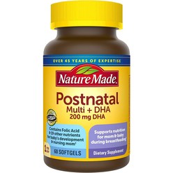 Nature Made Postnatal Multivitamin + DHA 200 mg Postnatal Vitamins for Breastfeeding Moms & Babies, 1, 기타
