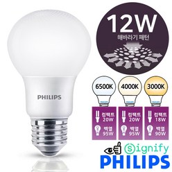 필립스 LED전구 램프 12W (20W 90W 100W대체) E26 6500K 4000K 3000K 주광색 백색 전구색 해바라기 패턴, 해바라기 패턴 12W (형광등색) 6500K, 1개