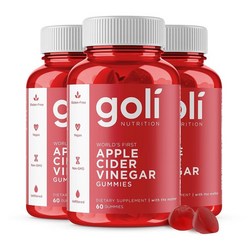 Goli Nutrition Apple Cider Vinegar Gummy Vitamins 골리 뉴트리션 애플 사이다 식초 젤리 비타민 60정 3병, 3개