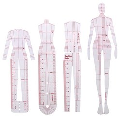 인형 옷 그리기 재단용 눈금자 디자인 스케치 템플릿 5종 세트