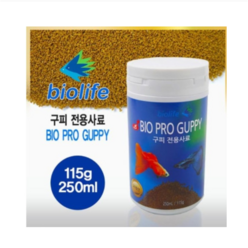 [바이오프로] 구피 115g 250ml / 열대어전용 / 물고기사료, 1개