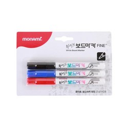 모나미 화이트보드마카 FINE - 흑청적 3색세트, 단품